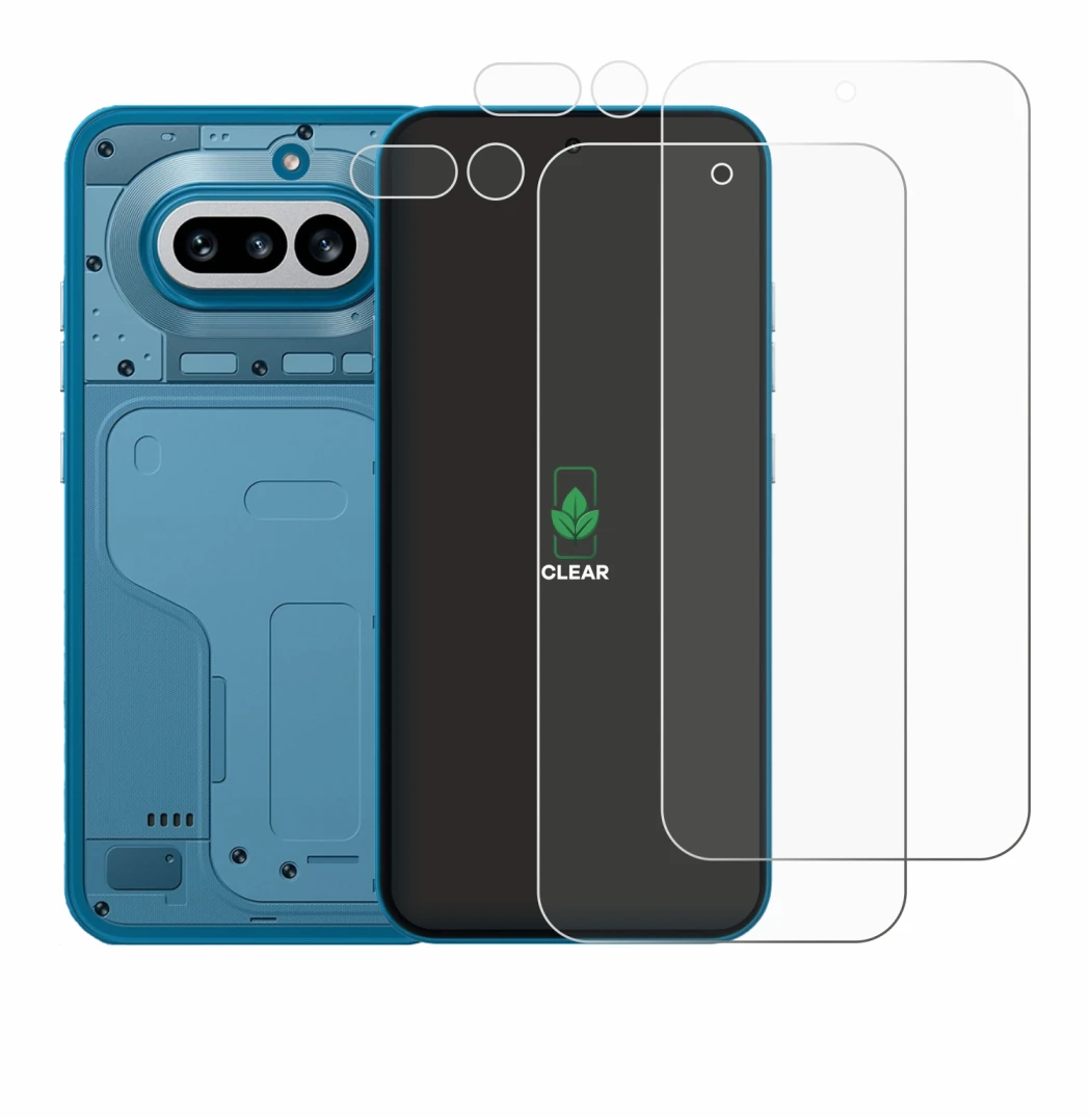 Imagen del dispositivo Nothing Phone (4a) (Frontal+Cámara) con una amplia variedad de protectores de pantalla.