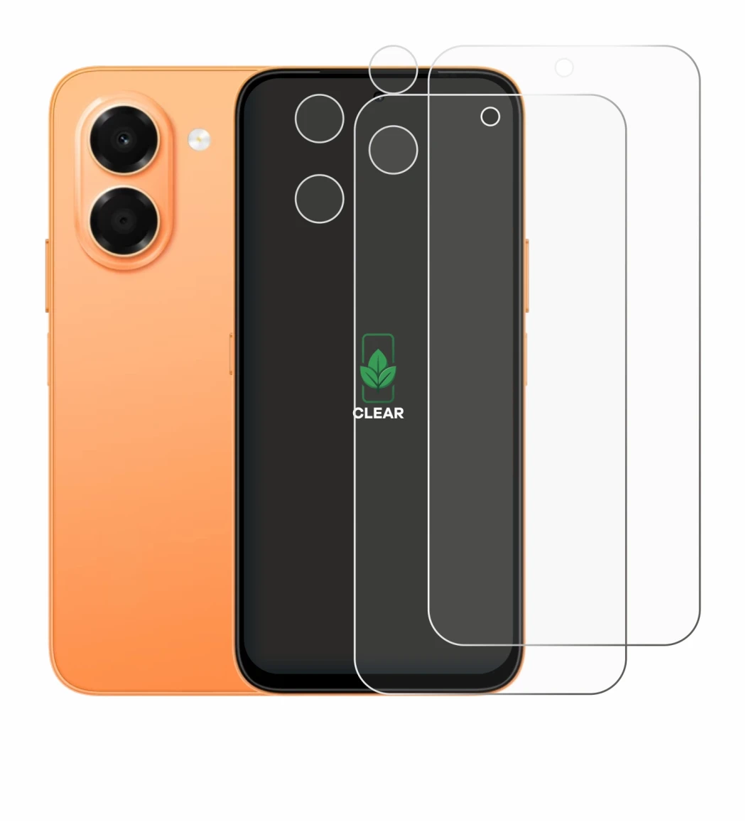 Imagen del dispositivo Honor X7e (Frontal+Cámara) con una amplia variedad de protectores de pantalla.