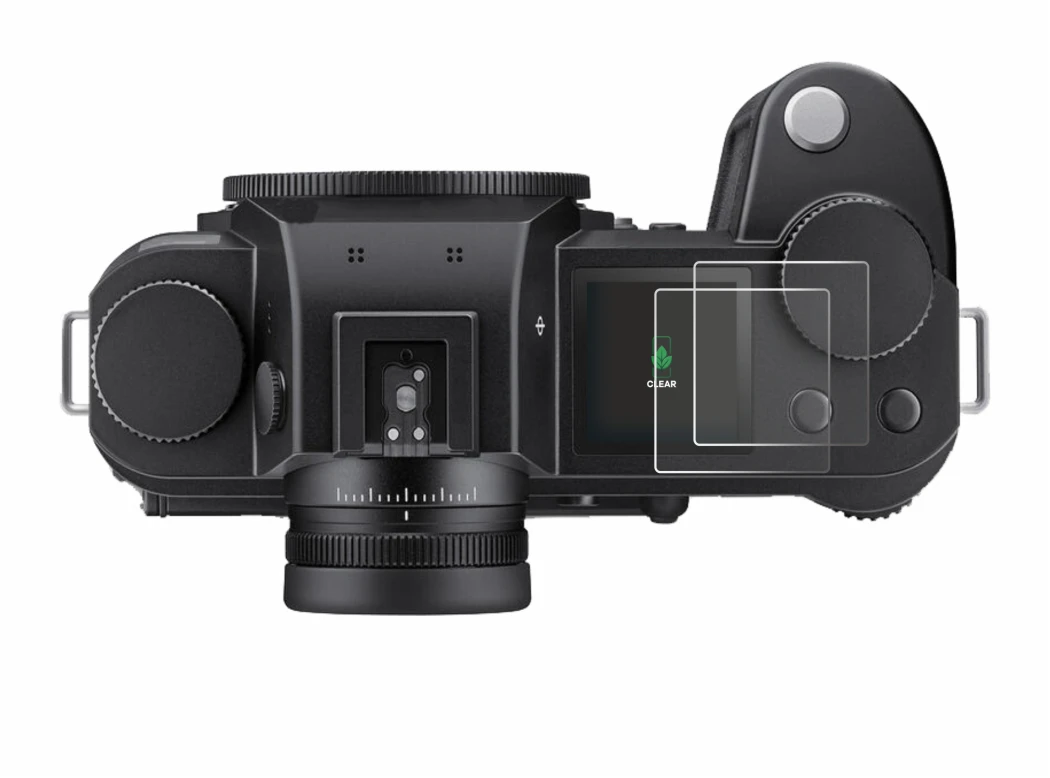 Imagen del dispositivo Leica SL3-P (pantalla de hombro) con una amplia variedad de protectores de pantalla.