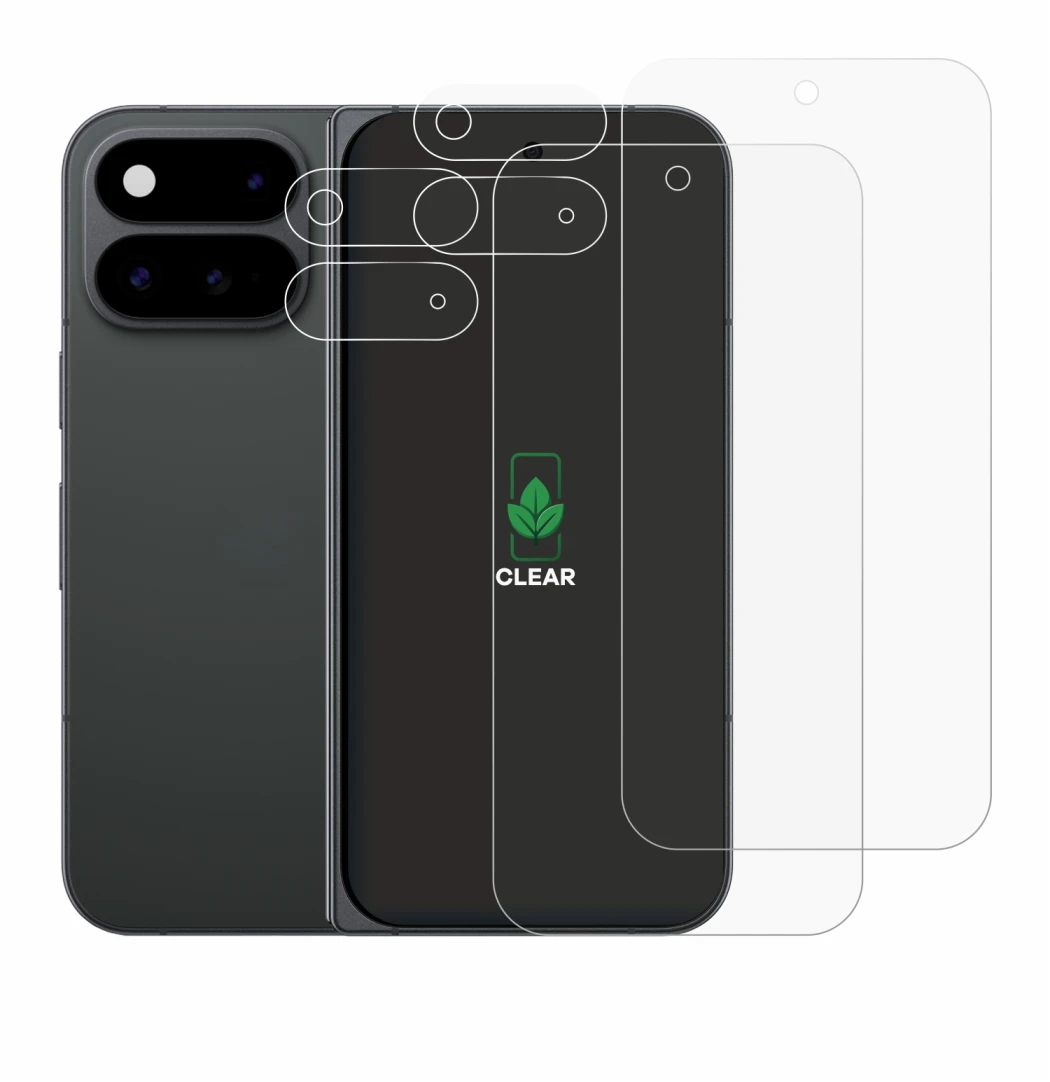 Imagen del dispositivo Google Pixel 11 Pro Fold (Frontal+Cámara) con una amplia variedad de protectores de pantalla.