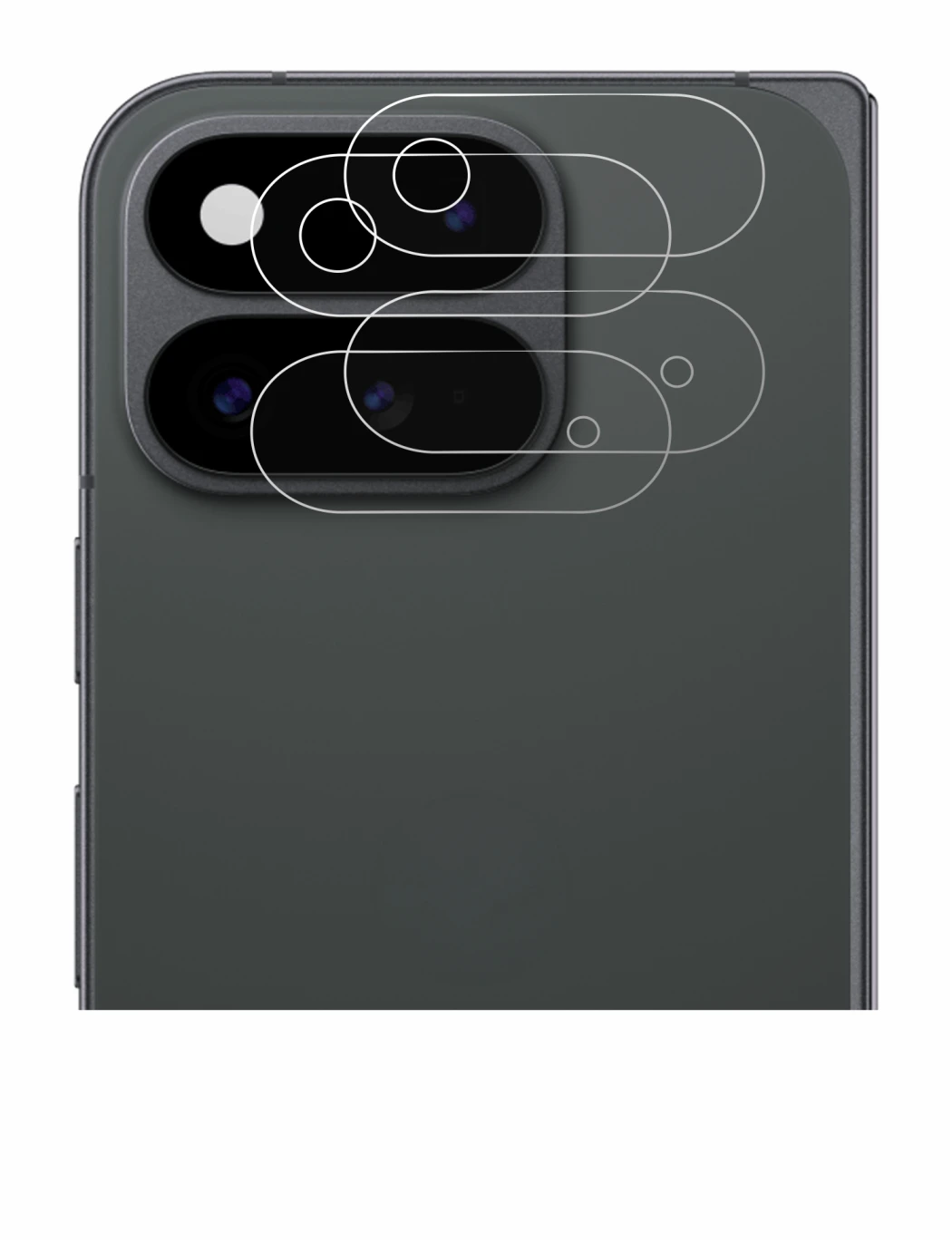 Imagen del dispositivo Google Pixel 11 Pro Fold (SÓLO Cámara) con una amplia variedad de protectores de pantalla.