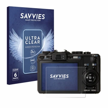 Parte frontal de un envase de producto con el logotipo de la marca Savvies. Al lado se muestra el dispositivo Canon PowerShot 