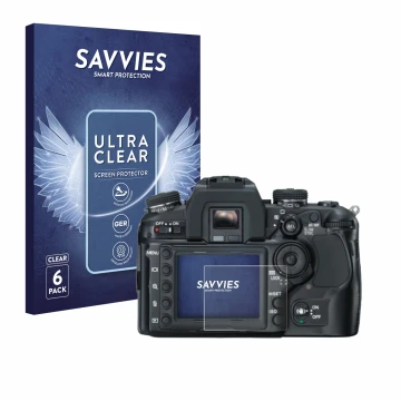 Parte frontal de un envase de producto con el logotipo de la marca Savvies. Al lado se muestra el dispositivo Konica Minolta D