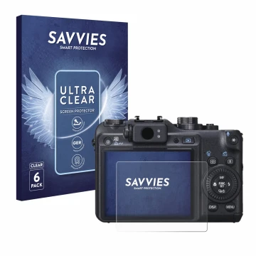 Parte frontal de un envase de producto con el logotipo de la marca Savvies. Al lado se muestra el dispositivo Canon PowerShot 
