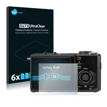 Parte frontal de un envase de producto con el logotipo de la marca Savvies. Al lado se muestra el dispositivo Sigma DP2 Merril