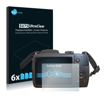 Parte frontal de un envase de producto con el logotipo de la marca Savvies. Al lado se muestra el dispositivo MEDION Life X440