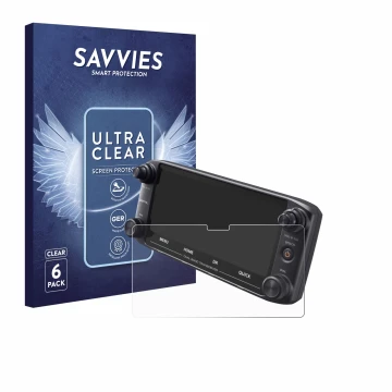 Parte frontal de un envase de producto con el logotipo de la marca Savvies. Al lado se muestra el dispositivo Icom ID-5100 con