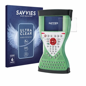 Parte frontal de un envase de producto con el logotipo de la marca Savvies. Al lado se muestra el dispositivo Leica Viva Contr