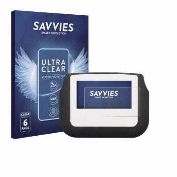 Parte frontal de un envase de producto con el logotipo de la marca Savvies. Al lado se muestra el dispositivo Signotec Signatu