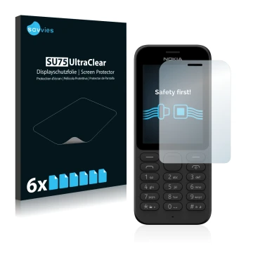 Parte frontal de un envase de producto con el logotipo de la marca Savvies. Al lado se muestra el dispositivo Microsoft Nokia 