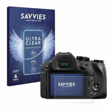 Parte frontal de un envase de producto con el logotipo de la marca Savvies. Al lado se muestra el dispositivo Panasonic Lumix 