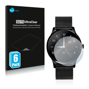 Parte frontal de un envase de producto con el logotipo de la marca Savvies. Al lado se muestra el dispositivo KKmoon K88H con 