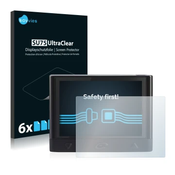 Parte frontal de un envase de producto con el logotipo de la marca Savvies. Al lado se muestra el dispositivo Coyote Mini con 