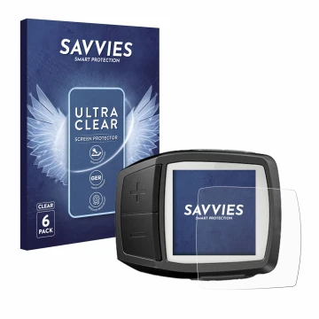 Parte frontal de un envase de producto con el logotipo de la marca Savvies. Al lado se muestra el dispositivo Bosch Purion con