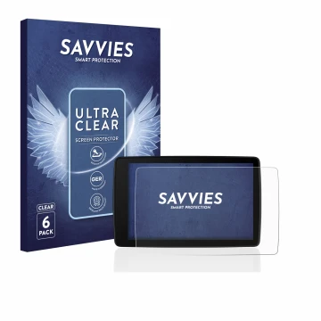 Parte frontal de un envase de producto con el logotipo de la marca Savvies. Al lado se muestra el dispositivo BMW Motorrad Nav