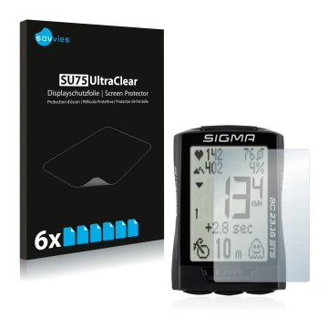 Parte frontal de un envase de producto con el logotipo de la marca Savvies. Al lado se muestra el dispositivo Sigma BC 23.16 c