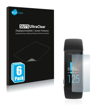 Parte frontal de un envase de producto con el logotipo de la marca Savvies. Al lado se muestra el dispositivo Polar A370 con s