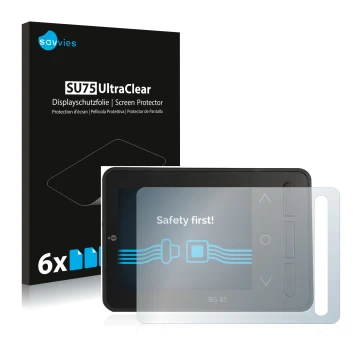 Parte frontal de un envase de producto con el logotipo de la marca Savvies. Al lado se muestra el dispositivo ISDT BG-8S con s