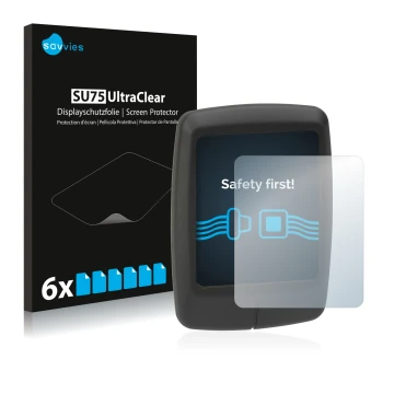 Parte frontal de un envase de producto con el logotipo de la marca Savvies. Al lado se muestra el dispositivo Specialized Turb