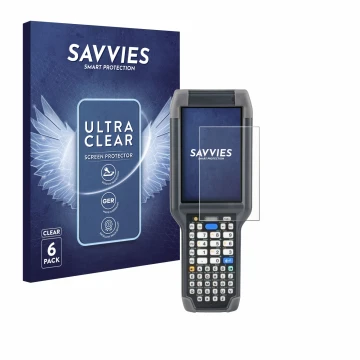Parte frontal de un envase de producto con el logotipo de la marca Savvies. Al lado se muestra el dispositivo Honeywell Dolphi