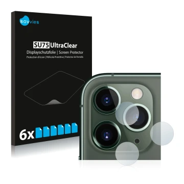 Parte frontal de un envase de producto con el logotipo de la marca Savvies. Al lado se muestra el dispositivo Apple iPhone 11 