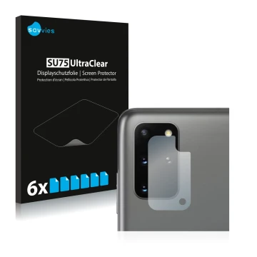 Parte frontal de un envase de producto con el logotipo de la marca Savvies. Al lado se muestra el dispositivo Samsung Galaxy S