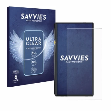 Parte frontal de un envase de producto con el logotipo de la marca Savvies. Al lado se muestra el dispositivo FiiO M11 Pro con