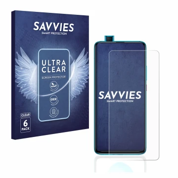 Parte frontal de un envase de producto con el logotipo de la marca Savvies. Al lado se muestra el dispositivo Xiaomi Poco F2 P
