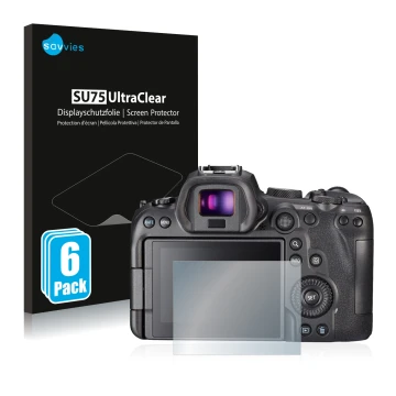 Parte frontal de un envase de producto con el logotipo de la marca Savvies. Al lado se muestra el dispositivo Sony A7S III con