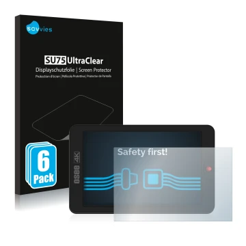 Parte frontal de un envase de producto con el logotipo de la marca Savvies. Al lado se muestra el dispositivo Osee G7 con su p