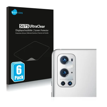 Parte frontal de un envase de producto con el logotipo de la marca Savvies. Al lado se muestra el dispositivo OnePlus 9 Pro (S