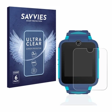Parte frontal de un envase de producto con el logotipo de la marca Savvies. Al lado se muestra el dispositivo TCL Movetime Fam