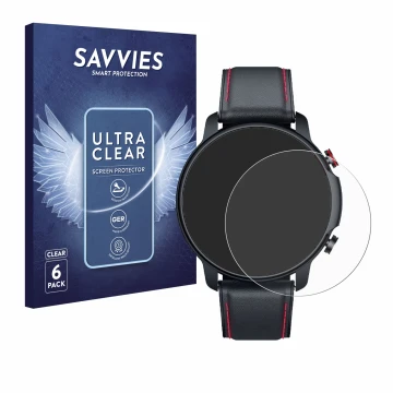 Parte frontal de un envase de producto con el logotipo de la marca Savvies. Al lado se muestra el dispositivo Motsfit C18b con
