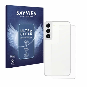 Parte frontal de un envase de producto con el logotipo de la marca Savvies. Al lado se muestra el dispositivo Samsung Galaxy S