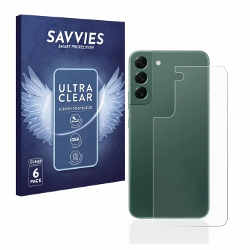 Parte frontal de un envase de producto con el logotipo de la marca Savvies. Al lado se muestra el dispositivo Samsung Galaxy S