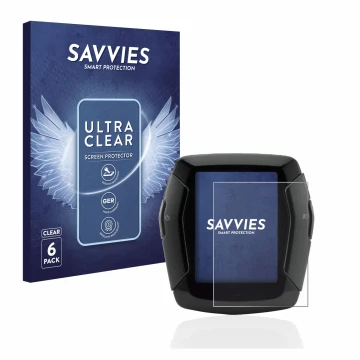 Parte frontal de un envase de producto con el logotipo de la marca Savvies. Al lado se muestra el dispositivo Yamaha Display C
