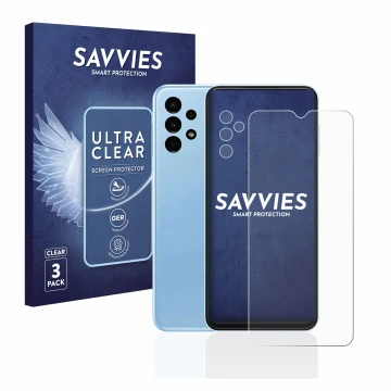 Parte frontal de un envase de producto con el logotipo de la marca Savvies. Al lado se muestra el dispositivo Samsung Galaxy A