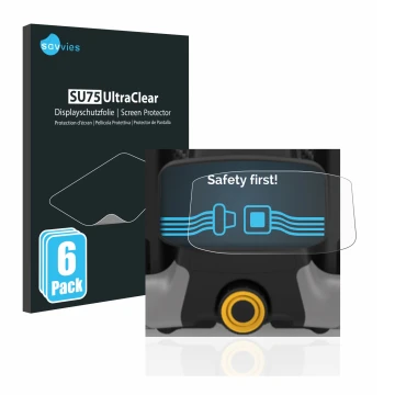 Parte frontal de un envase de producto con el logotipo de la marca Savvies. Al lado se muestra el dispositivo PowaKaddy CT8 co