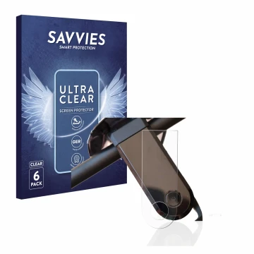 Parte frontal de un envase de producto con el logotipo de la marca Savvies. Al lado se muestra el dispositivo NIU KQi3 Sport c
