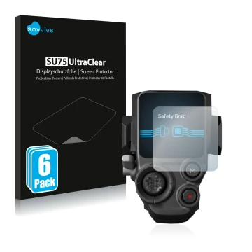 Parte frontal de un envase de producto con el logotipo de la marca Savvies. Al lado se muestra el dispositivo DJI RS 3 Pro con