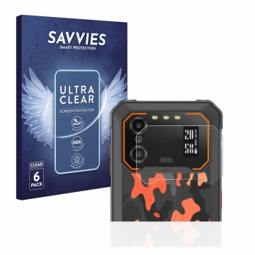Parte frontal de un envase de producto con el logotipo de la marca Savvies. Al lado se muestra el dispositivo iiiF150 B1 Pro (
