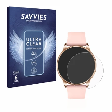 Parte frontal de un envase de producto con el logotipo de la marca Savvies. Al lado se muestra el dispositivo Levowatch F2 con
