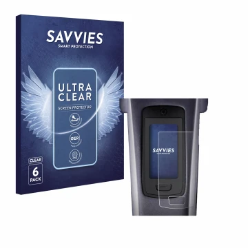 Parte frontal de un envase de producto con el logotipo de la marca Savvies. Al lado se muestra el dispositivo TQ HPR50 E-Bike 