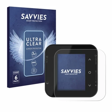 Parte frontal de un envase de producto con el logotipo de la marca Savvies. Al lado se muestra el dispositivo ISDT Air8 con su