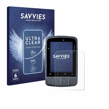 Parte frontal de un envase de producto con el logotipo de la marca Savvies. Al lado se muestra el dispositivo Giant Dash M200 