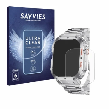 Parte frontal de un envase de producto con el logotipo de la marca Savvies. Al lado se muestra el dispositivo LIGE K-57 1.96