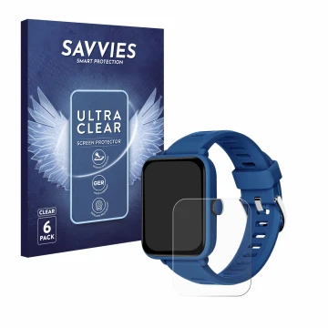 Parte frontal de un envase de producto con el logotipo de la marca Savvies. Al lado se muestra el dispositivo Biggerfive BW01 