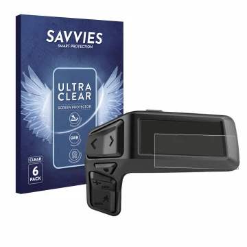 Parte frontal de un envase de producto con el logotipo de la marca Savvies. Al lado se muestra el dispositivo Bosch Purion 200