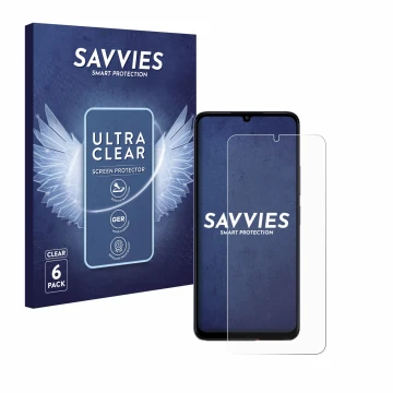 Parte frontal de un envase de producto con el logotipo de la marca Savvies. Al lado se muestra el dispositivo Xiaomi Poco C65 