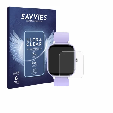 Parte frontal de un envase de producto con el logotipo de la marca Savvies. Al lado se muestra el dispositivo Hengto H39 Plus 